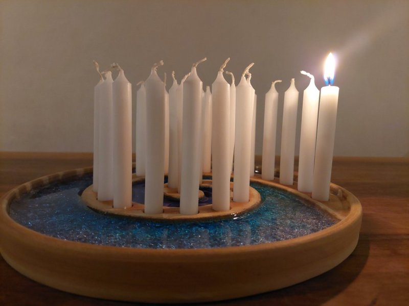 Keramická adventní spirála modrá